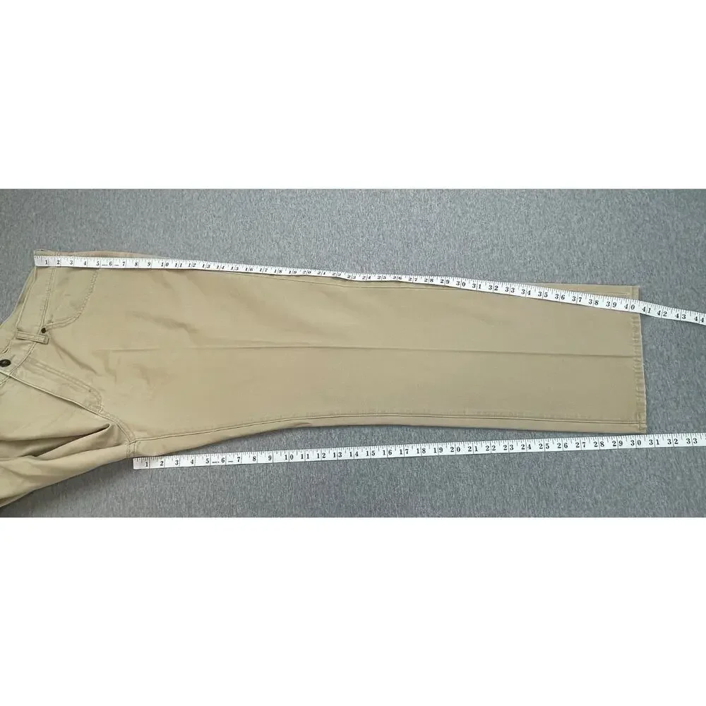 J Crew Pants Men 36 x 30 Beige 100% Cotton Straight Leg 5 Pocket‎